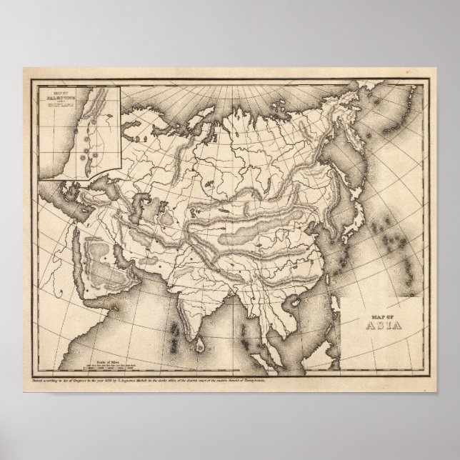 Pôster Mapa da Ásia (Frente)