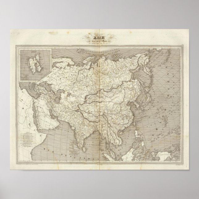 Pôster Mapa da Ásia (Frente)