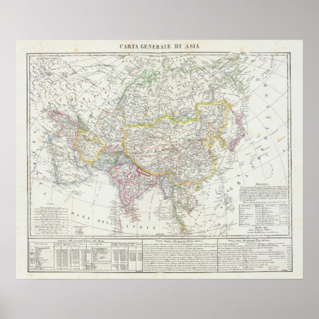 Pôster Mapa da Ásia (Frente)