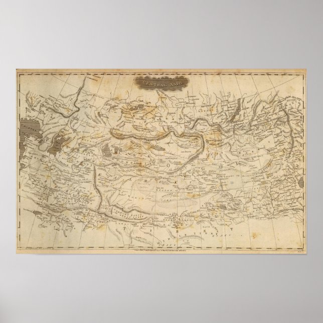 Pôster Mapa da Ásia Central por Arrowsmith (Frente)