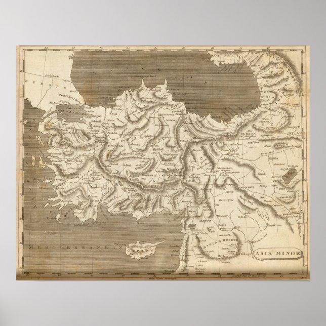 Poster Mapa da Ásia Menor por Arrowsmith (Frente)