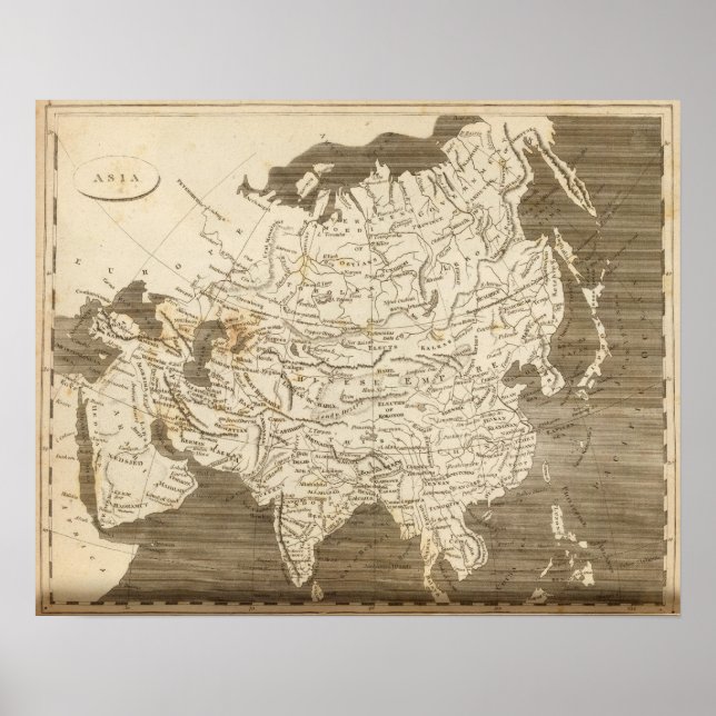 Poster Mapa da Ásia por Arrowsmith (Frente)