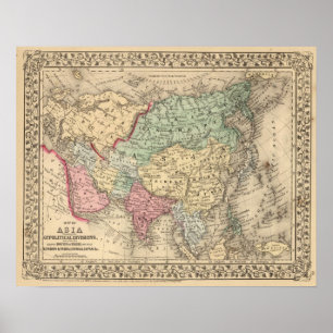 Poster Mapa da Ásia por Mitchell