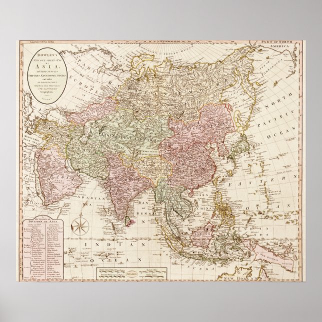 Pôster Mapa da ÁsiaPanorâmicaÁsia 4 (Frente)