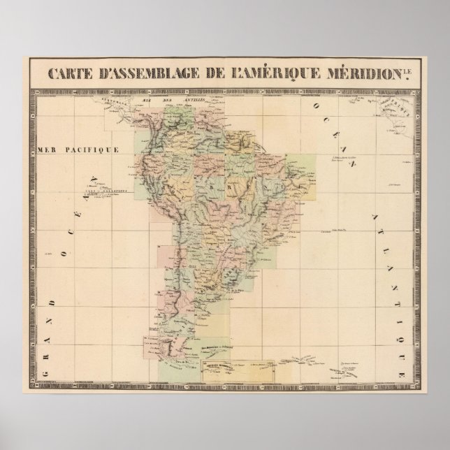 Poster Mapa da Assembleia da América do Sul (Frente)
