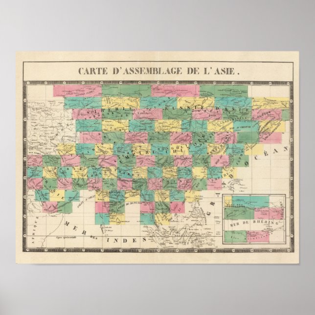 Pôster Mapa da Assembleia da Ásia (Frente)