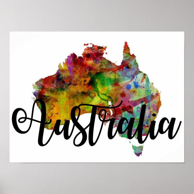 Pôster Mapa da Austrália (Frente)