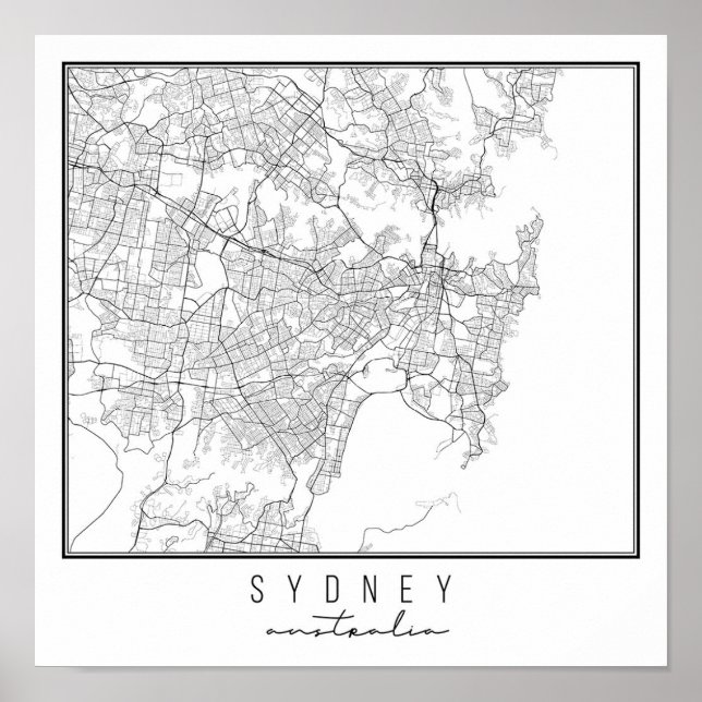 Poster Mapa da Austrália de Sydney (Frente)
