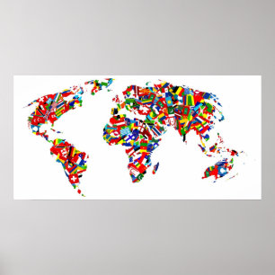 Pôster Mapa da bandeira