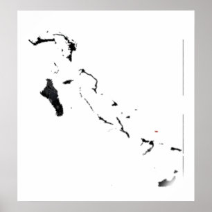 Pôster Mapa da bandeira de Bahamas sem redução