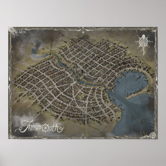 Poster Mapa da boca, mundo de Lovecraft (Frente)
