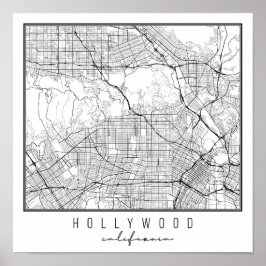 Poster Mapa da Califórnia em Hollywood