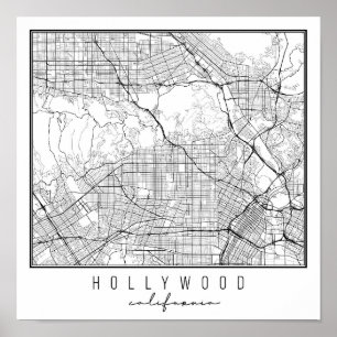 Poster Mapa da Califórnia em Hollywood
