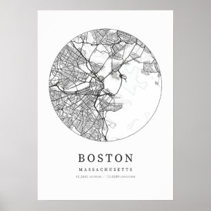 Poster Mapa da Cartografia de Boston
