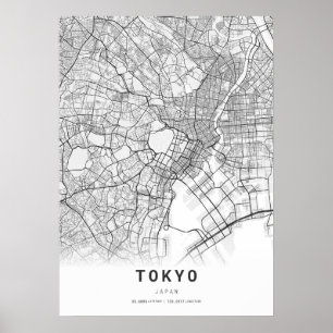 Poster Mapa da Cidade da Cartografia em Tóquio
