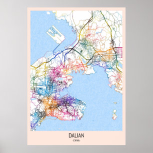 Poster Mapa da Cidade da China Dalian