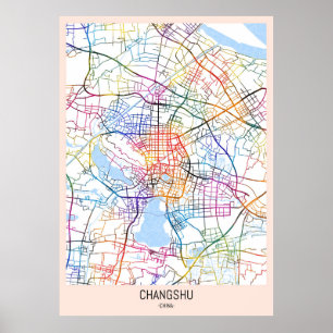 Poster Mapa da Cidade da China em Changshu