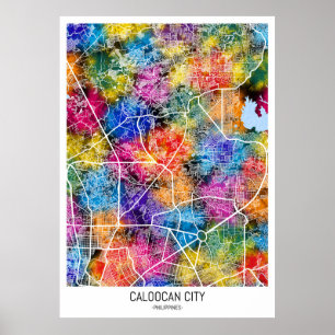 Poster Mapa da Cidade das Filipinas no Caloocan