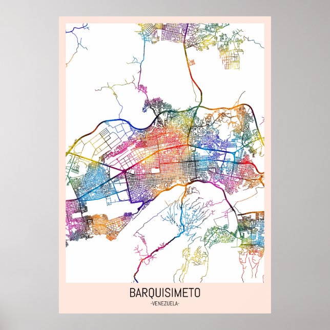 Poster Mapa da Cidade de Barquisimeto Venezuela (Frente)