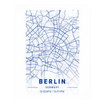 Mapa da cidade de Berlim Alemanha Azul