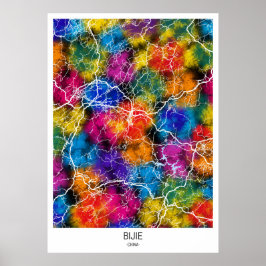 Poster Mapa da cidade de Bijie China