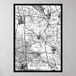 Poster Mapa da Cidade de Bozhou China