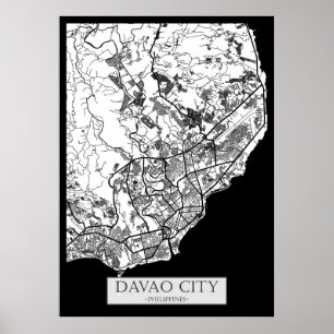 Poster Mapa da Cidade de Davao Filipinas