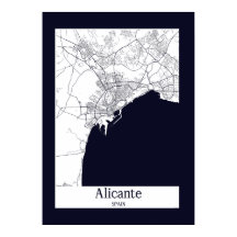 Mapa da cidade de Espanha Alicante