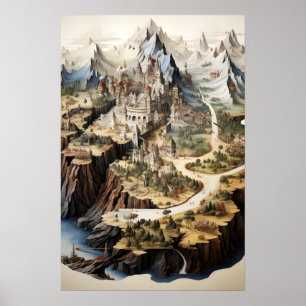 Poster Mapa da Cidade de Fantasia