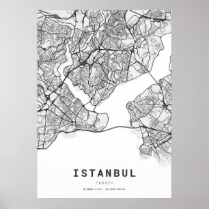 Poster Mapa da cidade de Istambul