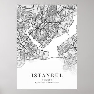 Poster Mapa da cidade de Istambul