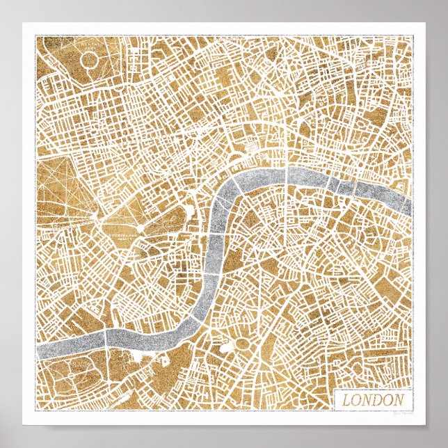 Pôster Mapa Da Cidade De Londres (Frente)