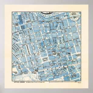 Poster Mapa da cidade de Londres - Marylebone, Baker Stre