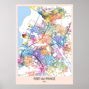 Poster Mapa da Cidade de Porto Príncipe Haiti