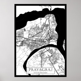 Poster Mapa da Cidade de Prayagraj Uttar Pradesh