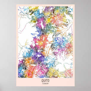 Poster Mapa da cidade de Quito Equador