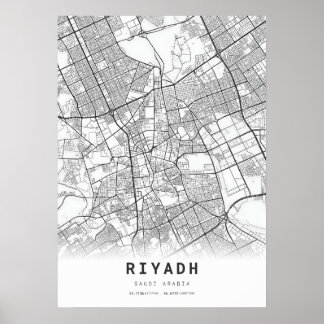 Poster Mapa da cidade de Riyadh