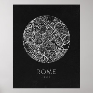 Poster Mapa da cidade de Roma minimalista