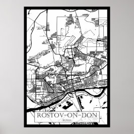 Poster Mapa da cidade de Rostov-on-Don Rússia