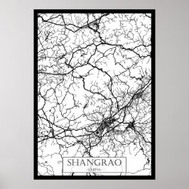Poster Mapa da Cidade de Shangrao China