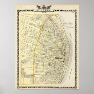 Poster Mapa da cidade de St Louis