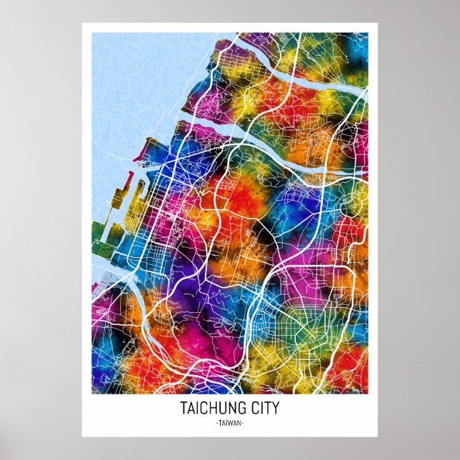 Poster Mapa da Cidade de Taiwan (Frente)
