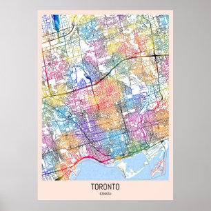 Poster Mapa da cidade de Toronto Canadá
