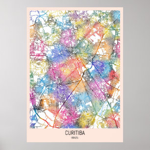 Poster Mapa da Cidade do Brasil em Curitiba