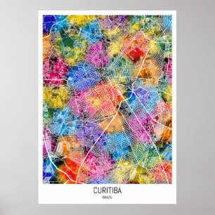Poster Mapa da Cidade do Brasil em Curitiba