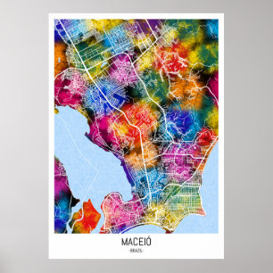 Poster Mapa da Cidade do Brasil Maceió