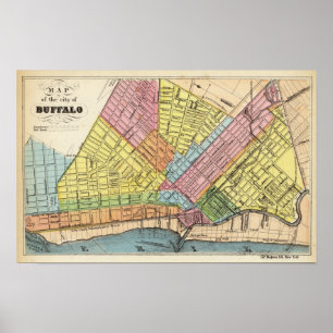 Pôster Mapa da cidade do búfalo