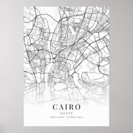 Poster Mapa da Cidade do Cairo