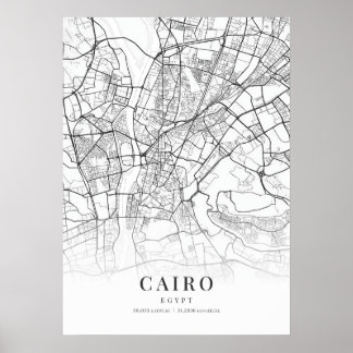 Poster Mapa da Cidade do Cairo