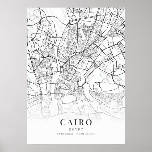 Poster Mapa da Cidade do Cairo (Frente)
